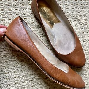 Micheal Kors leather cognac 8.5 ballet flats